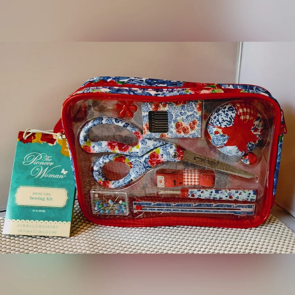 Pioneer Woman Heritage Floral Sewing Kit 9pcs NWT